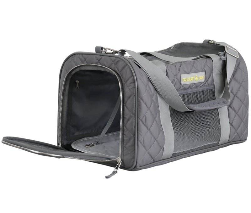 rocket & rex Dog Carrier Airline Approved. Soft-Sided Cat Carrier, Pet Carrier. Everyday Use, Car, Plane Travel. Collapsible, Rigid Frame for Easy Storage. - Image 1